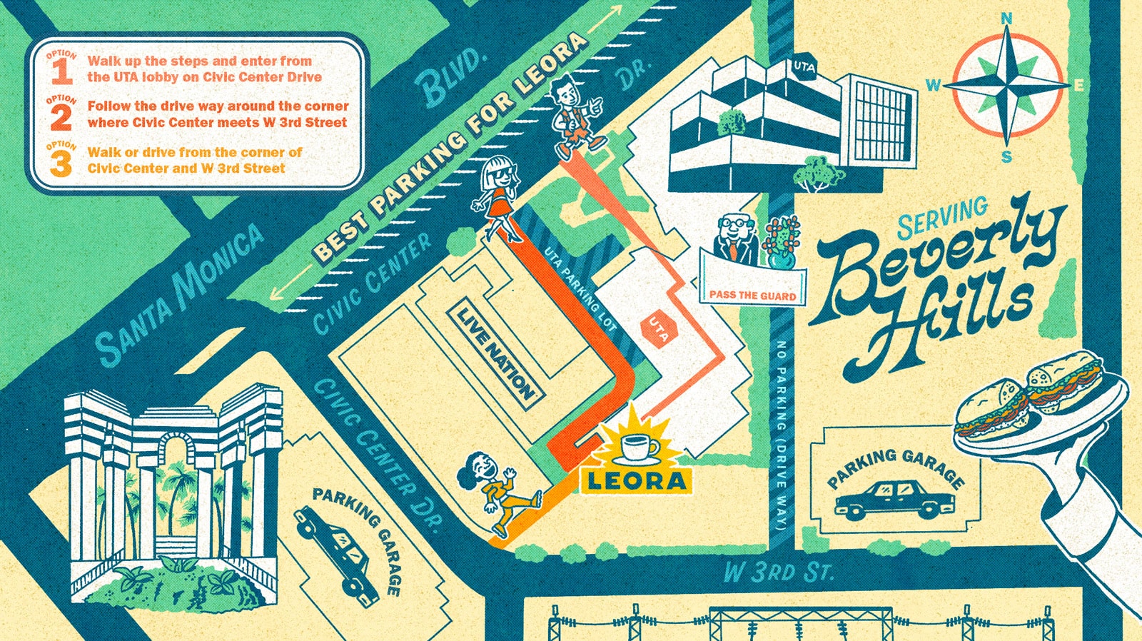 Best parking options for Leora in Beverly Hills.